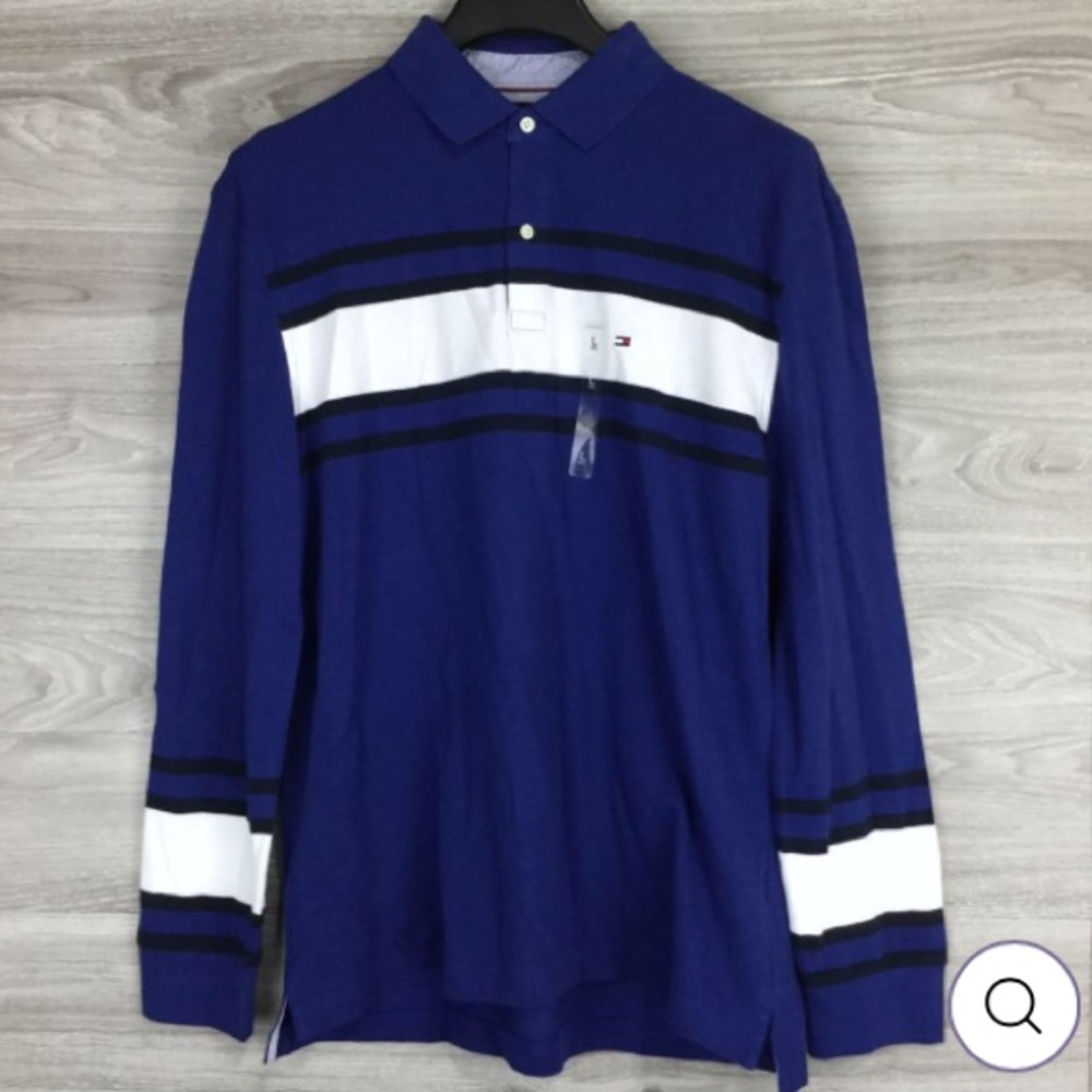 NEW Tommy Hilfiger Men’s Long Sleeve Polo Shirt Size Large
